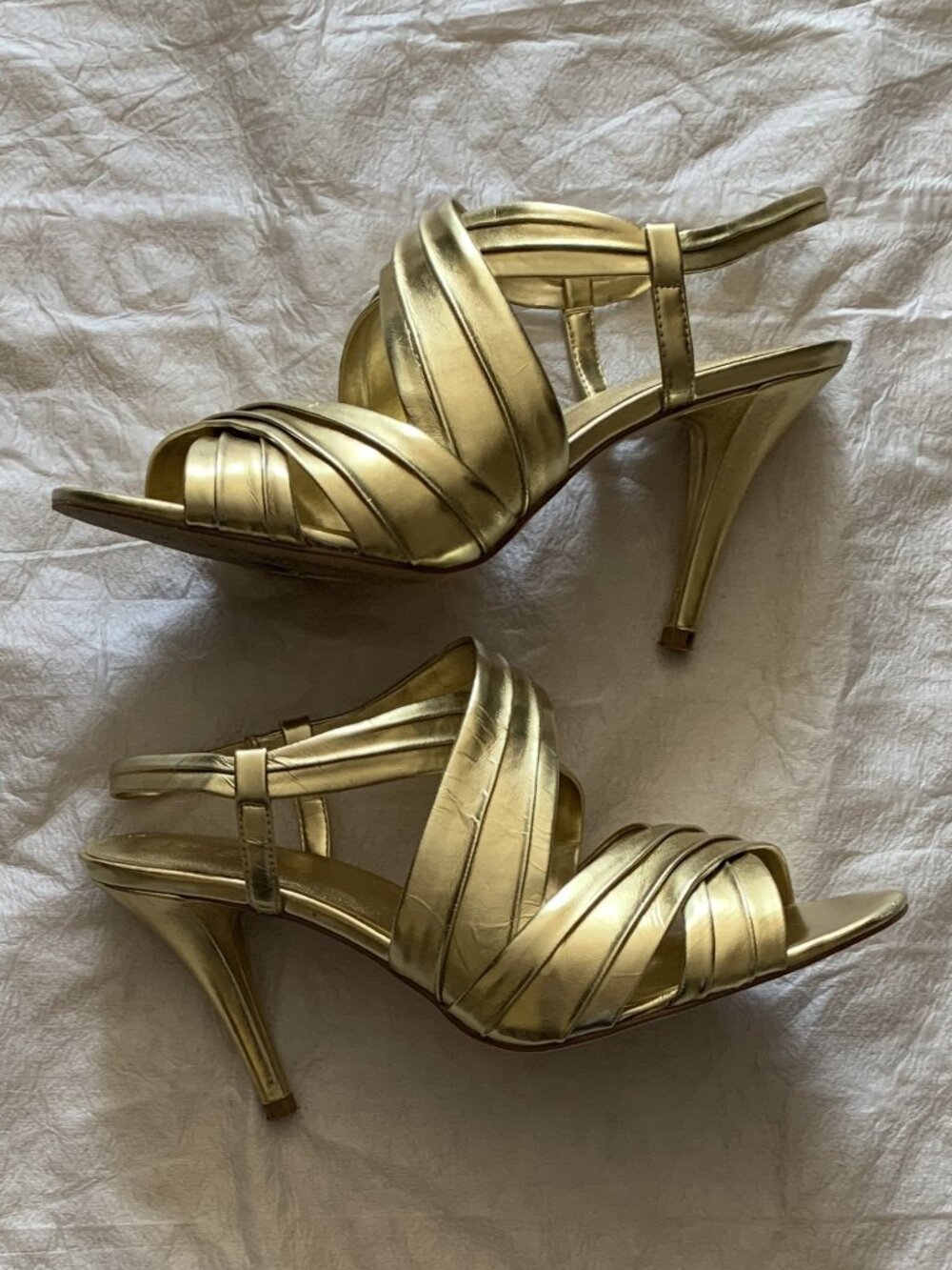 High Heels by First Shoes - Gold - Women's Size 9 US / Size 40 EU - ~4" Heel